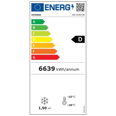 Vitrine Freezer verticale, 1084 litres - NOIRE WR-NV99-2B